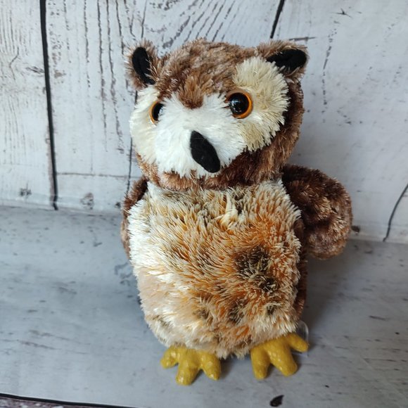 Aurora Osmond Great Horned Owl Plush Stuffed Animal Toy 7" - Picture 1 of 10